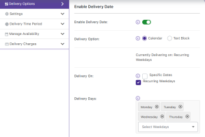 Recurring Weekdays Deliveries - Tyche Softwares Documentation