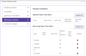 Recurring Weekdays Deliveries - Tyche Softwares Documentation