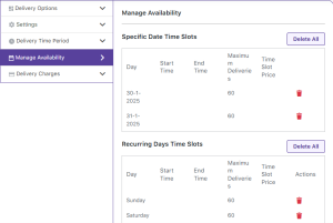 Specific Dates & Recurring Weekdays Deliveries - Tyche Softwares Documentation