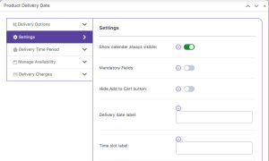 Show Delivery Calendar Always Open On Product Page - Tyche Softwares Documentation