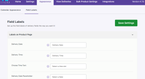 Modify delivery field labels on Product page as per your business requirements - Tyche Softwares Documentation