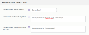 Modify delivery field labels on Product page as per your business requirements - Tyche Softwares Documentation