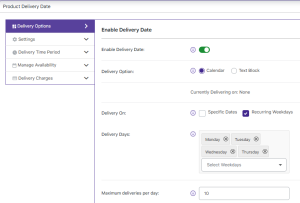 Maximum Deliveries per day/date & time slot - Tyche Softwares Documentation