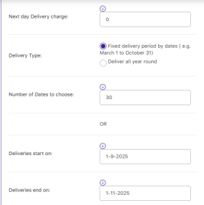 Fixed Date Range & Deliver All Year Round Option - Tyche Softwares Documentation