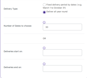 Fixed Date Range & Deliver All Year Round Option - Tyche Softwares Documentation