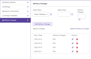 Setup Delivery Charges - Tyche Softwares Documentation