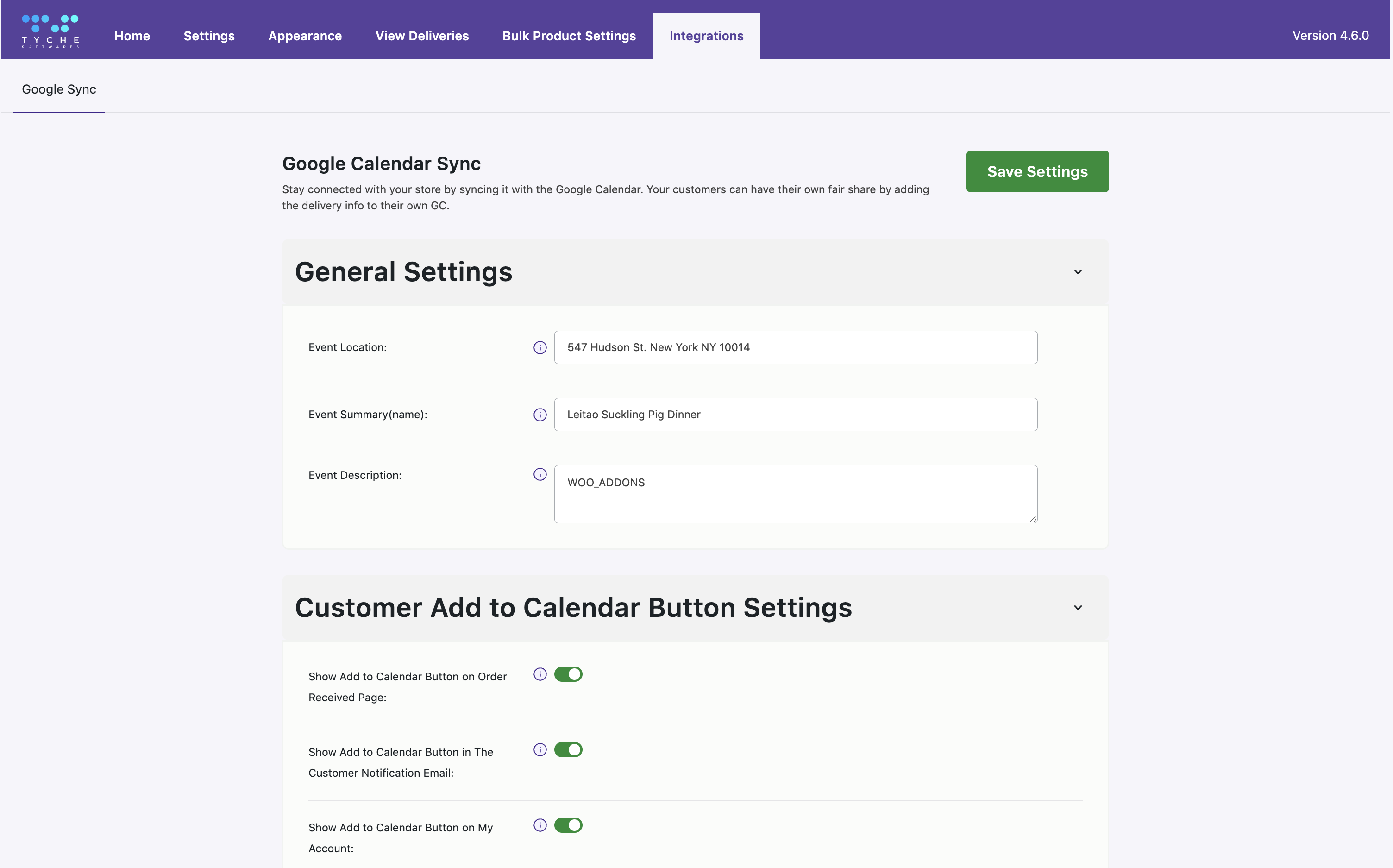 Export Deliveries To Google Calendar - Tyche Softwares Documentation