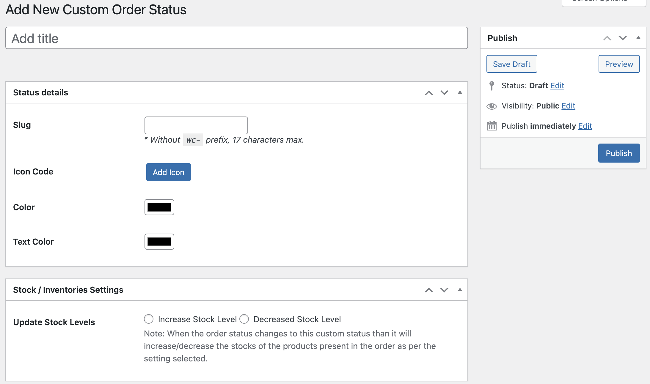 Add, Edit & Delete Custom Order Status - Tyche Softwares Documentation