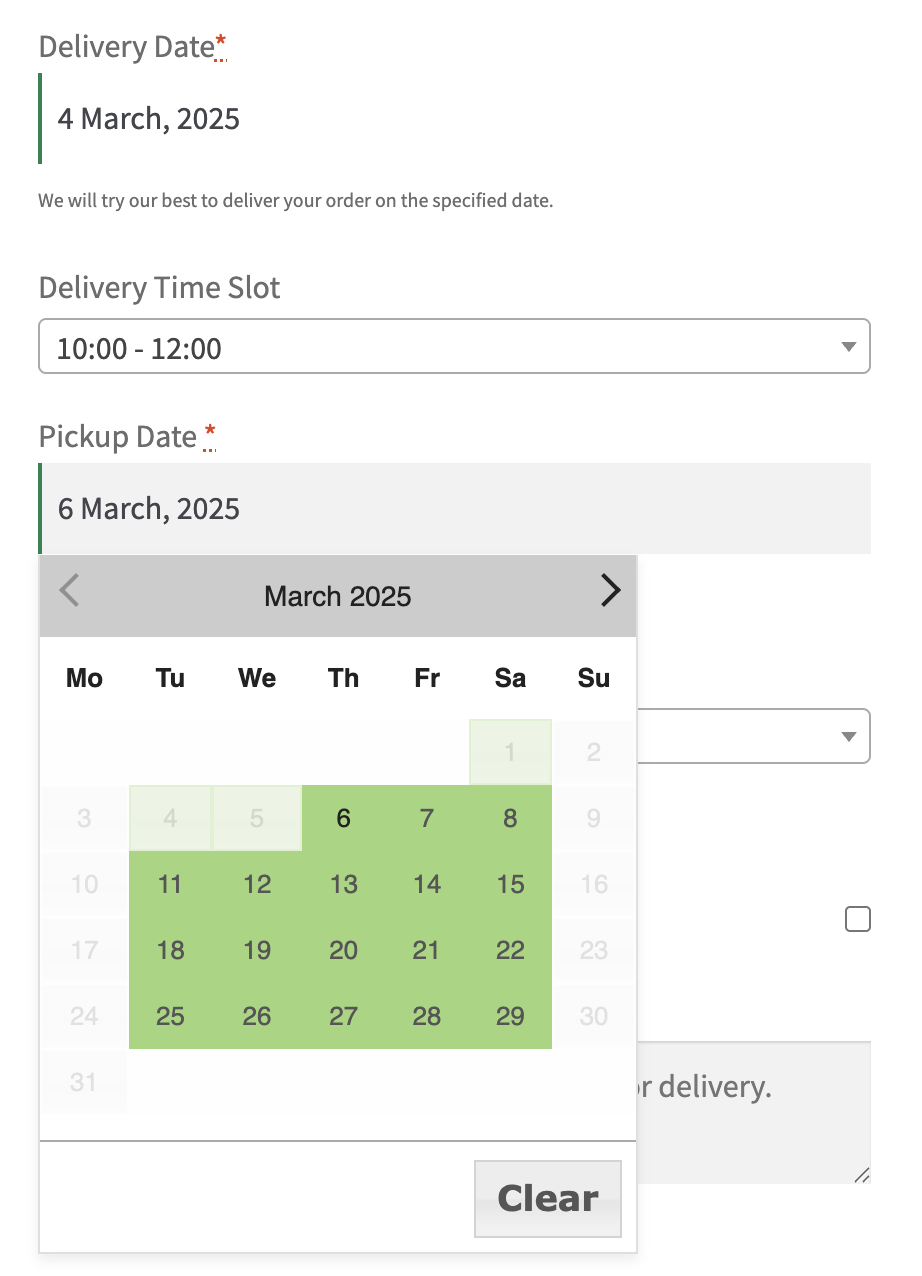 How do I let customers choose a Pickup date and time with the Pickup Date Addon? - Tyche Softwares Documentation