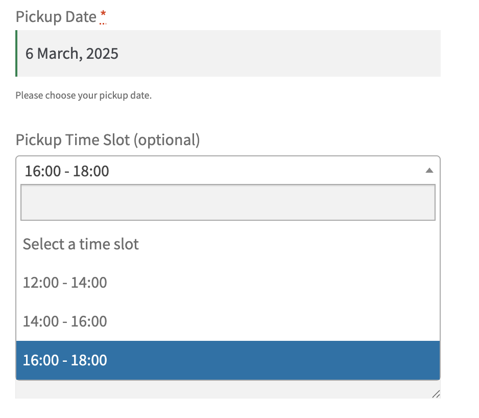 How do I let customers choose a Pickup date and time with the Pickup Date Addon? - Tyche Softwares Documentation