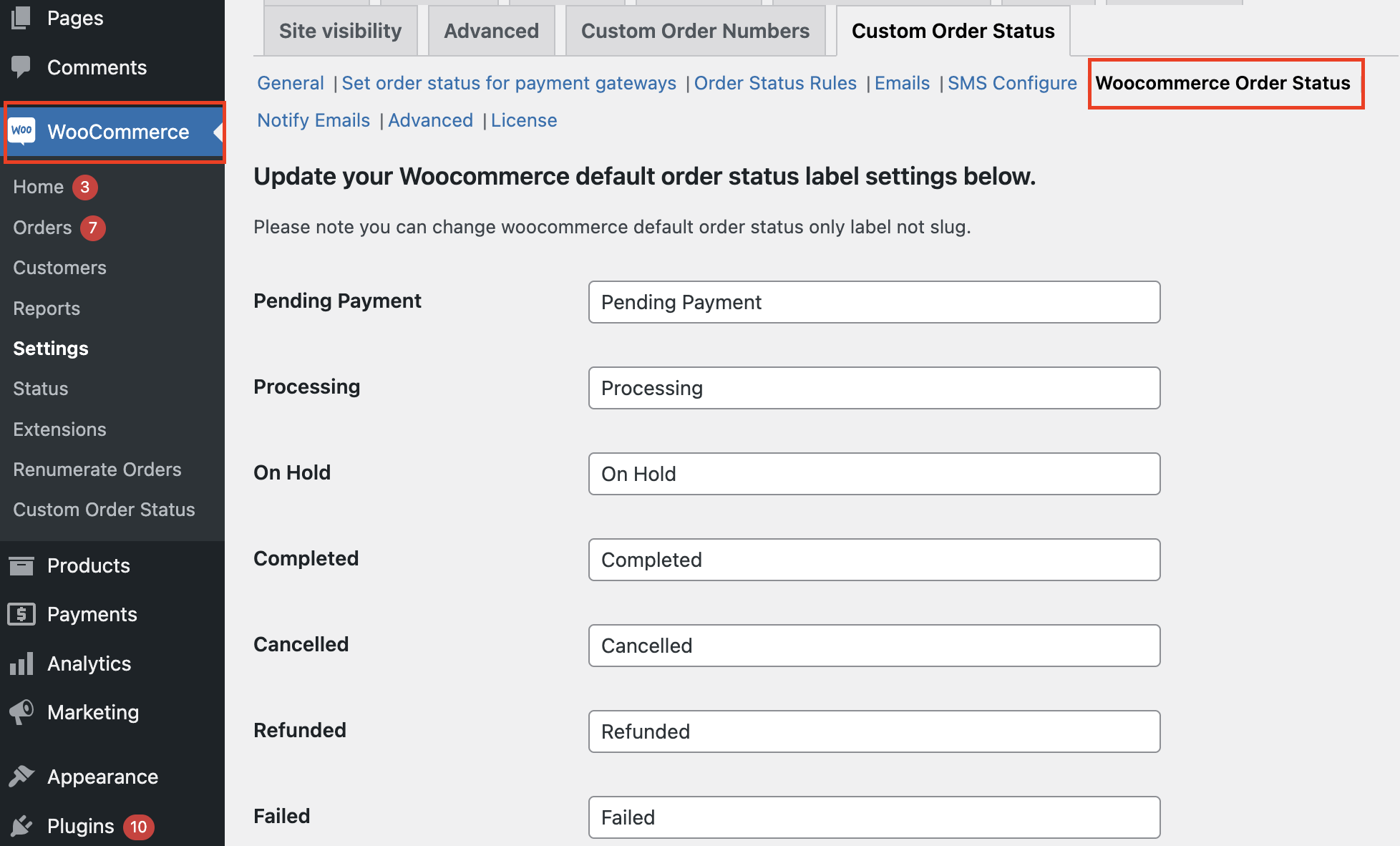 Modify WooCommerce Order Statuses to custom order statuses - Tyche Softwares Documentation