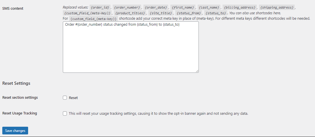 Notify customers about change in order status with SMS - Tyche Softwares Documentation