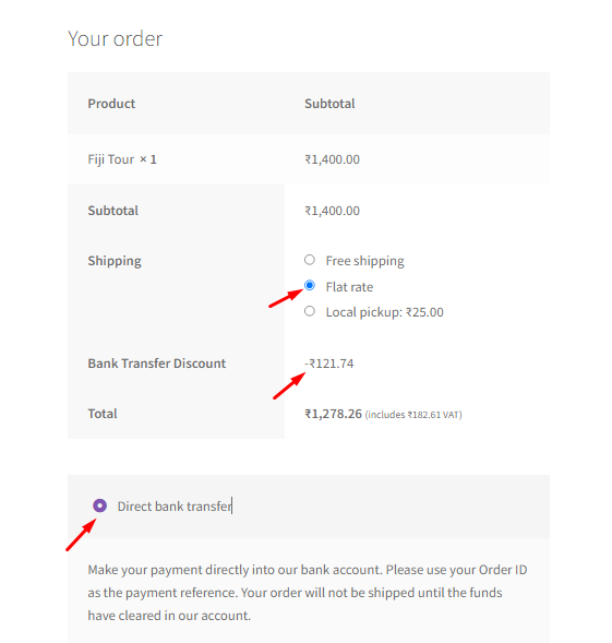 Flat Rate shipping method