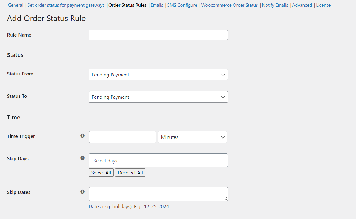 Set Custom Order Status Rules - Tyche Softwares Documentation