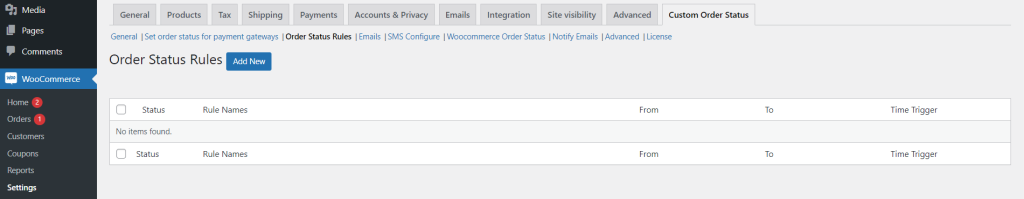 Set Custom Order Status Rules - Tyche Softwares Documentation