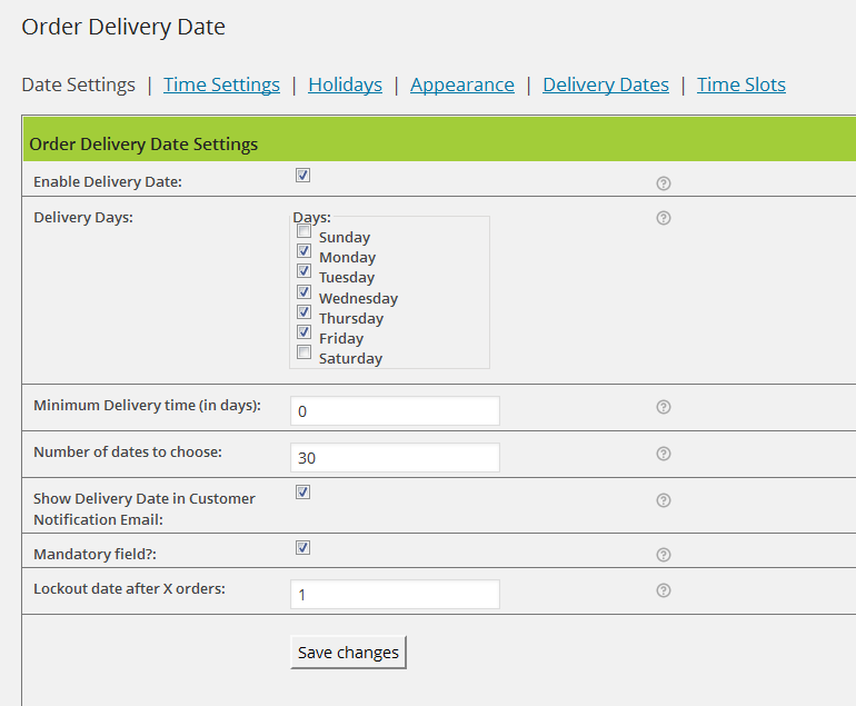 Order Delivery Date v2.5