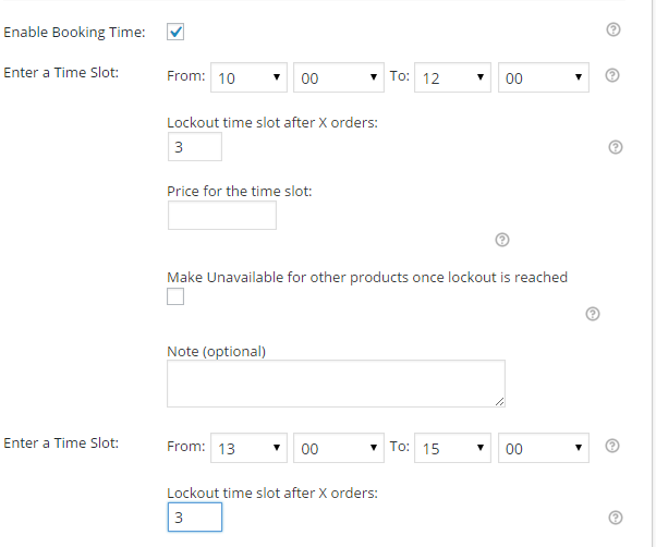 Prevent booking on certain dates with WooCommerce - Creating Time Slots