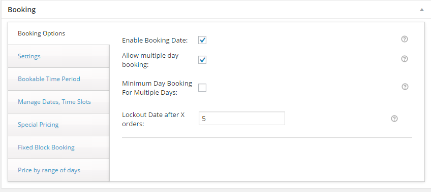 Rent Inventory based Equipment with WooCommerce - General Booking Settings