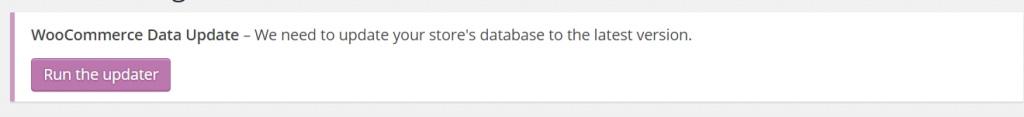 WooCommerce Data Update Notice
