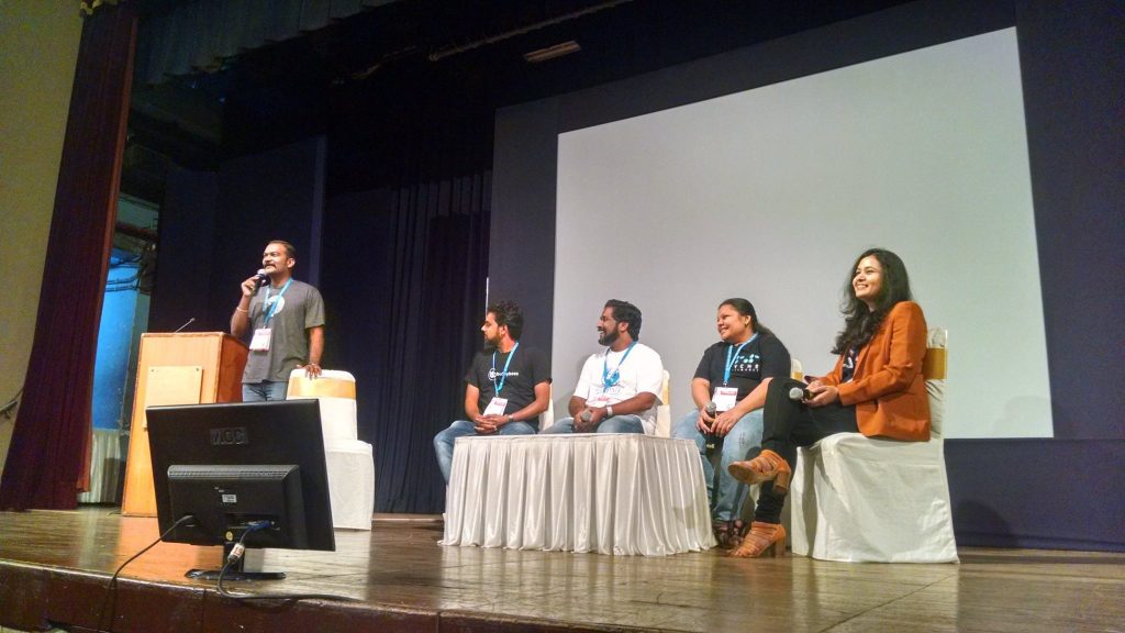 WordCamp Mumbai 2017 - Sudar Muthu, Ankit Gupta, Bigul Malayi, Khyati Gala, Vibha Tiwari