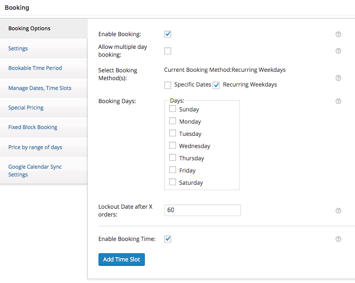 Current Booking Meta Box