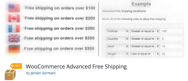 Best Free & Premium WooCommerce plugins - WooCommerce Advanced Free Shipping