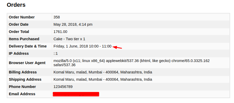 Export Delivery information captured by the plugin - Order Delivery Date