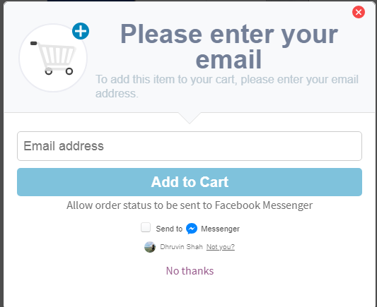 Messenger Checkbox on Add to cart Pop-up