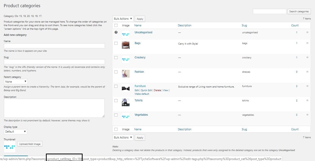 How to hide a WooCommerce category using the product_categories shortcode - Finding Product Category ID in the Status Bar