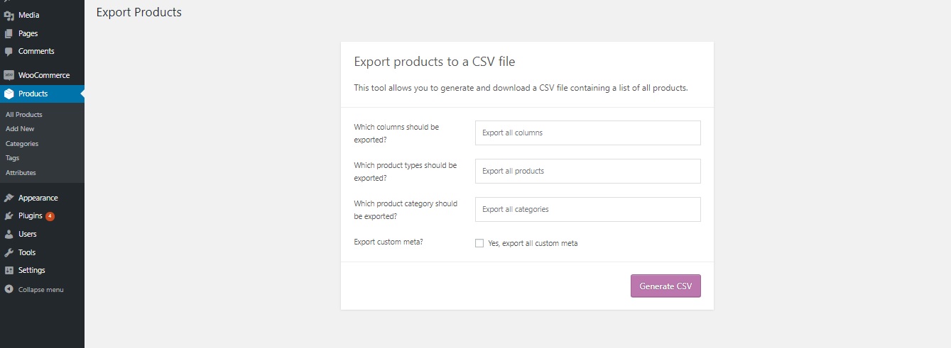 Exporting WooCommerce Products to CSV or Excel