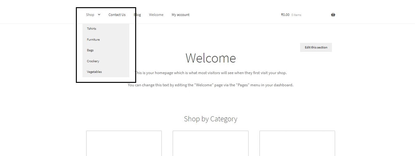 How to show WooCommerce categories in the menu - Categories displayed in Menu