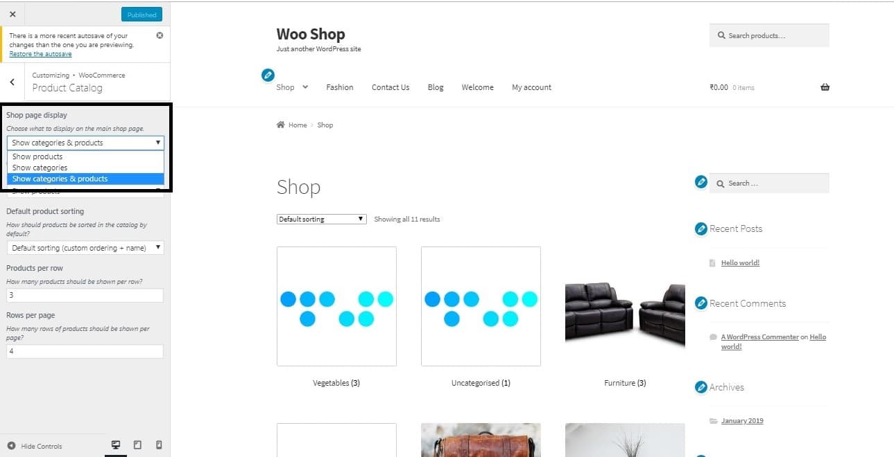 How to hide a WooCommerce product category on the Shop Page - How to display Categories &amp; Products on the Shop Page