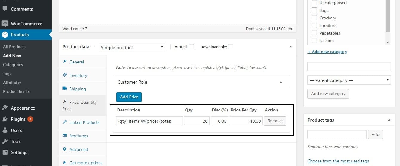 restrict the quantity field to selected numbers in WooCommerce - Adding a fixed quantity 