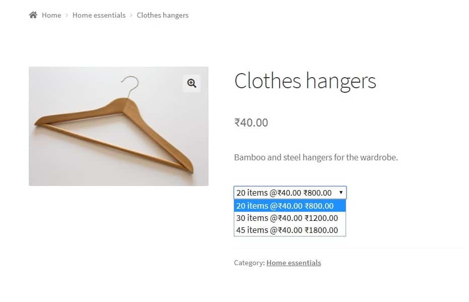 restrict the quantity field to selected numbers in WooCommerce - Product Page