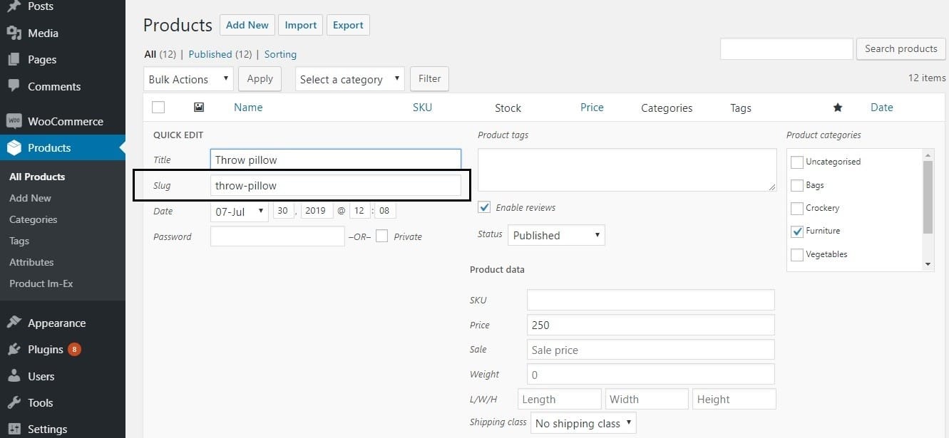 restrict the quantity field to selected numbers in WooCommerce - Product Slug