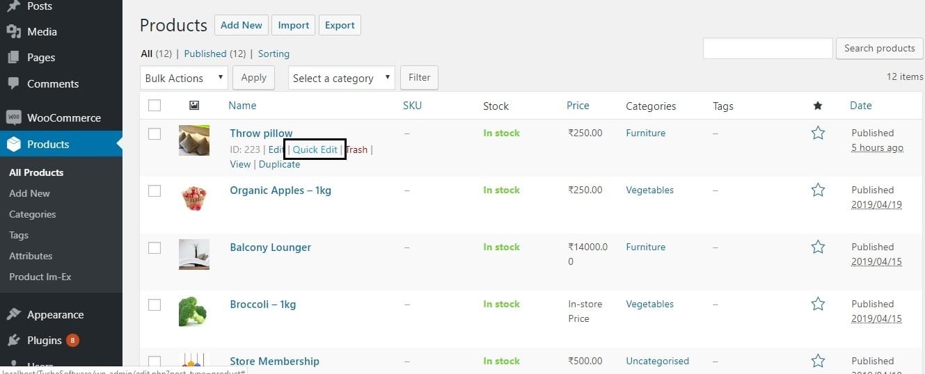 restrict the quantity field to selected numbers in WooCommerce - Clicking on Quick Edit under the Product Name