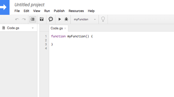 Google Script Editor Blank View