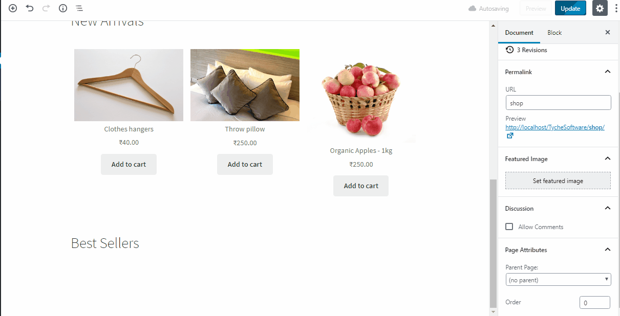 using Gutenberg blocks for your WooCommerce store - Adding Best Selling products