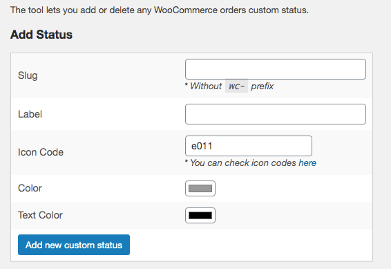 WooCommerce Custom Order Status 2.0.0 - Add custom order statuses before v2.0.0