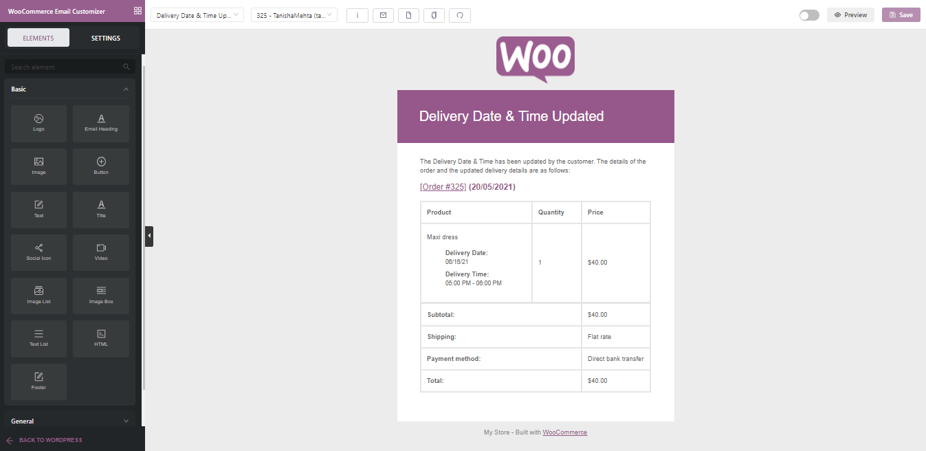 How to customize Order Delivery Date Pro email templates with Yaymail