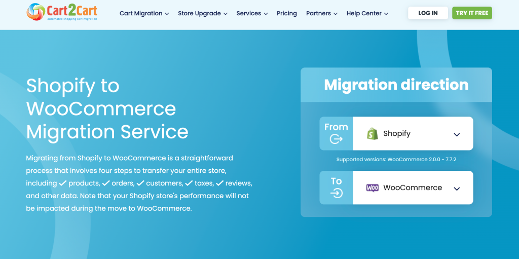 Migrating to WooCommerce using Cart2Cart as an alternative migration method