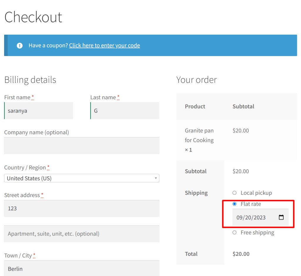 How to Add Delivery Date Field Below Shipping Methods in WooCommerce Cart and Checkout page?