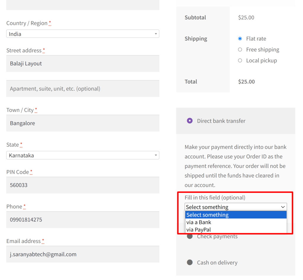 How to Add Custom Fields for Specific Payment Gateway in Woocommerce