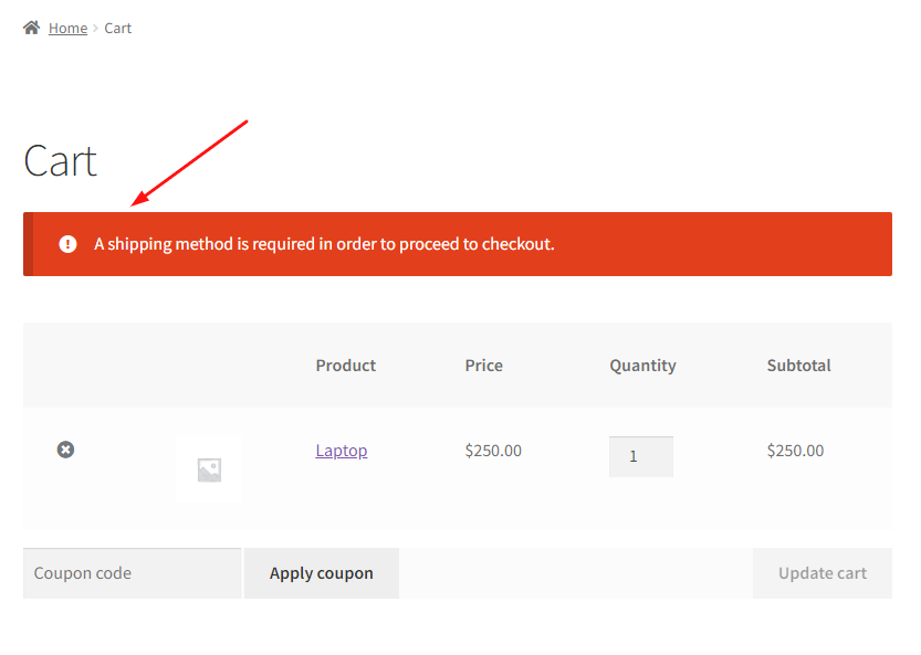 How to Add an Error Notice to Prevent the user from proceeding to checkout in WooCommerce?