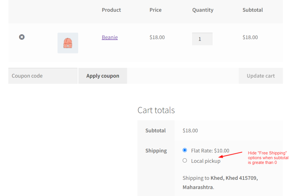 How to Hide Free Shipping When Subtotal is Greater Than 0 in WooCommerce?