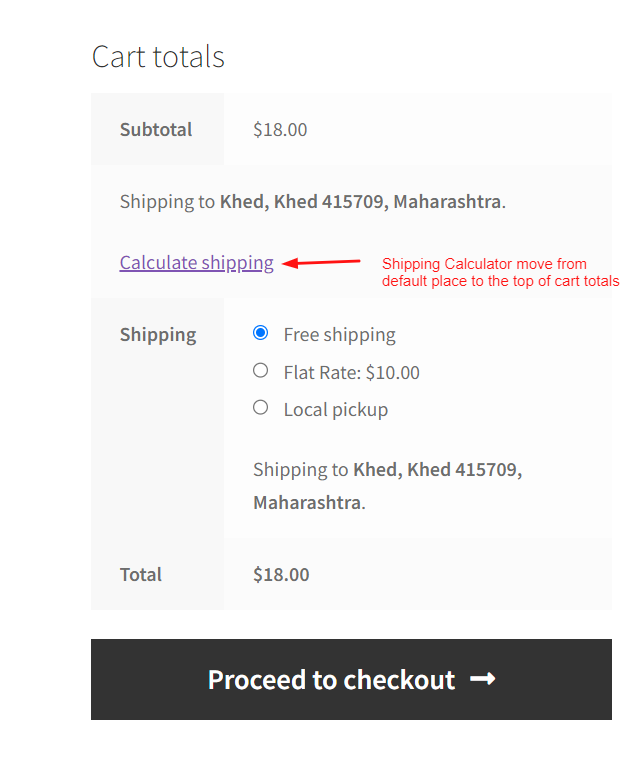 How to Move Shipping Calculator to The Top of the Cart Totals in WooCommerce?