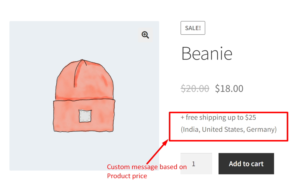 How to Add a Free Shipping Notice Based on WooCommerce Product Price?