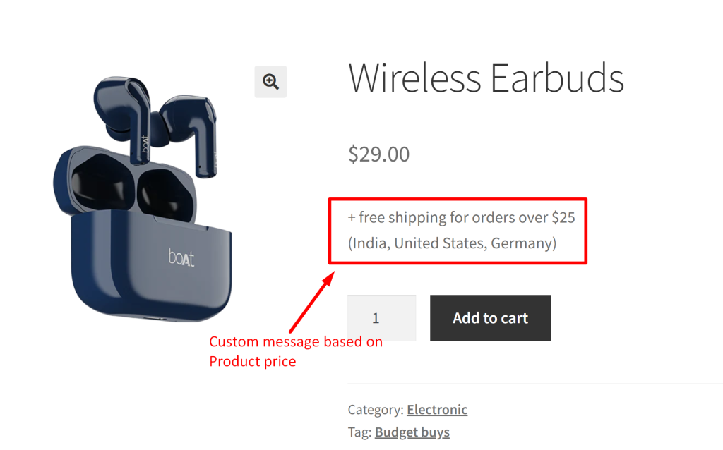 How to Add a Free Shipping Notice Based on WooCommerce Product Price?