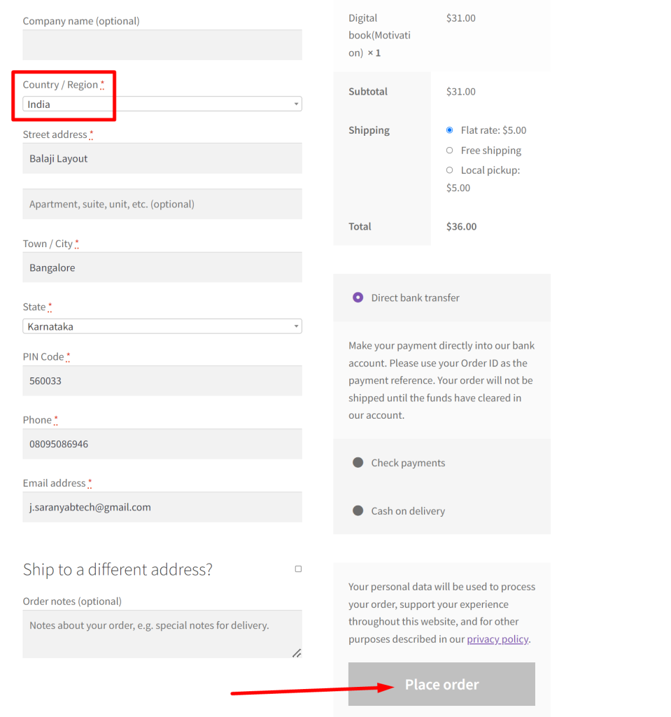 How to Disable 'Place Order' Button for Specific Shipping Zone in WooCommerce?