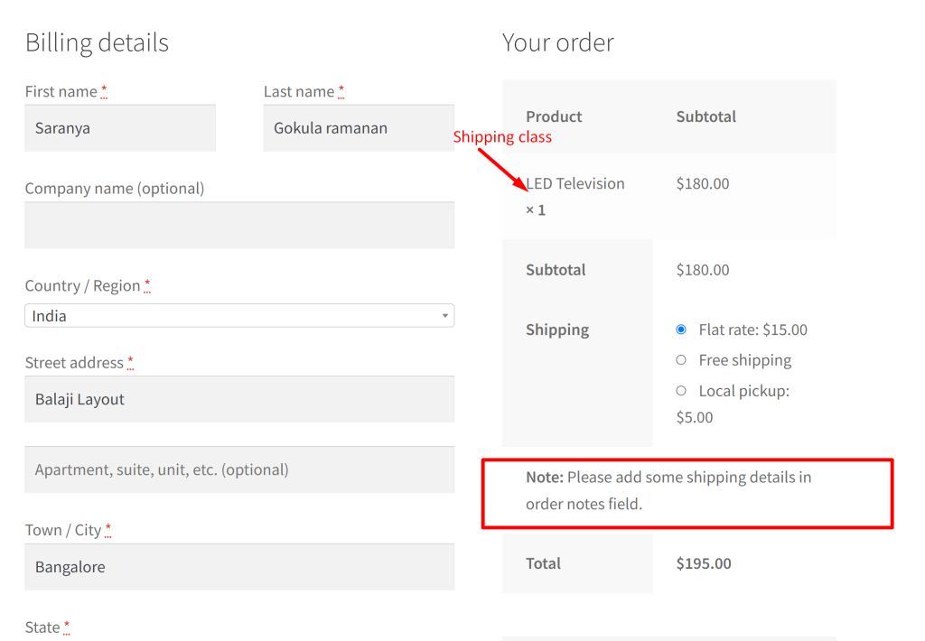 How to Display a Message Based on Specific Shipping Class in WooCommerce?